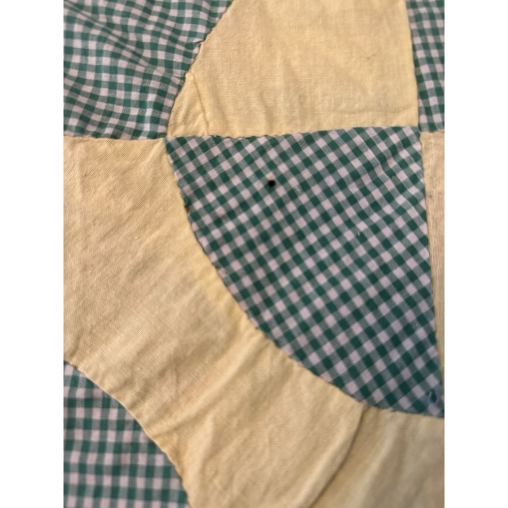 Patchwork Geometric Patchwork Quilt TOP / Tablecloth "Blue/Yellow - Queen Size - Picture 5 of 5